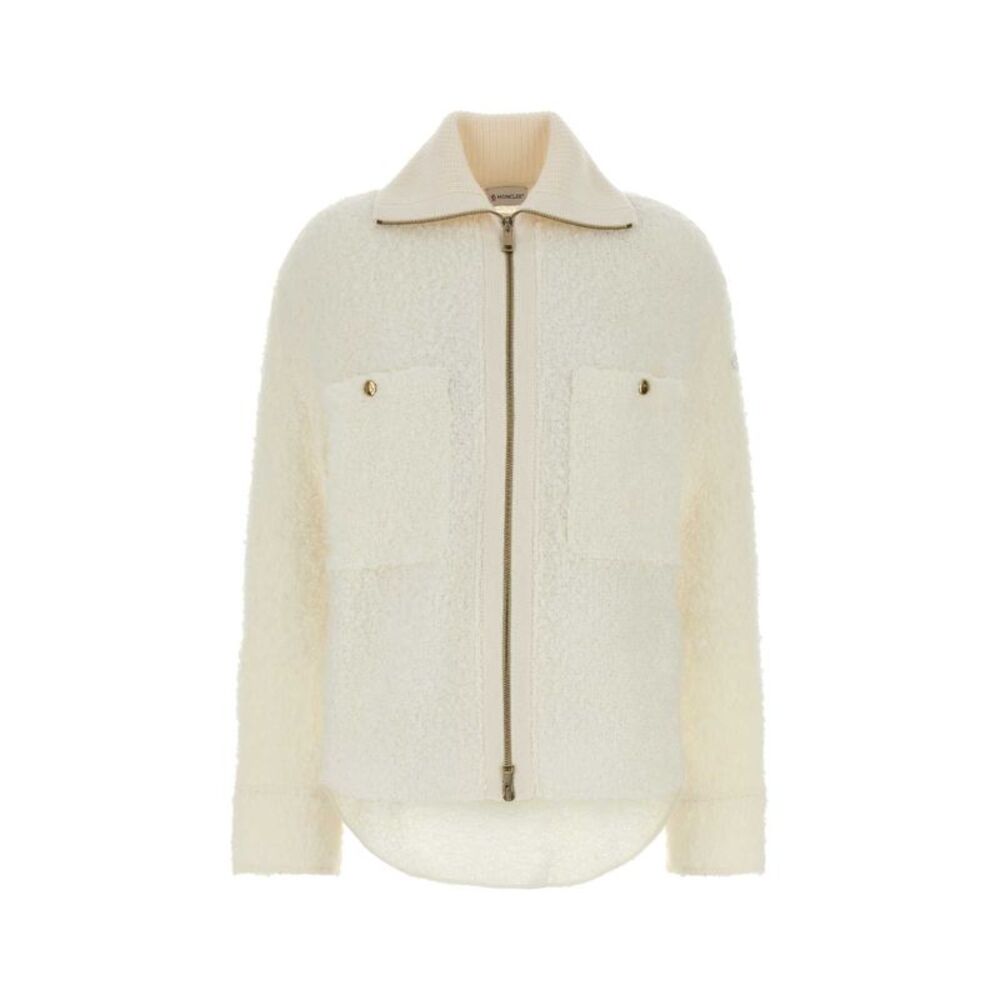 Moncler Women Ivory Boucle Cardigan